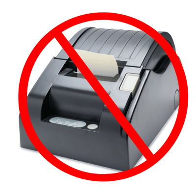 No cash register printer