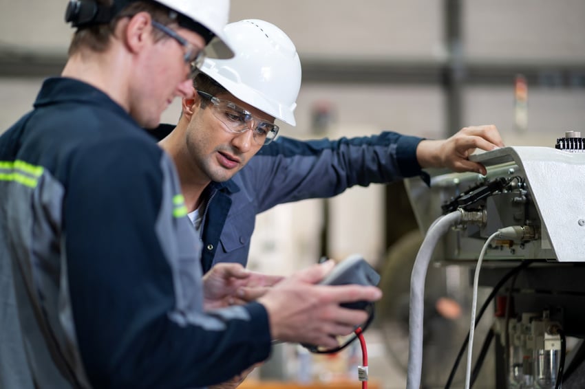 engineers robotic manufacturing industrial stock