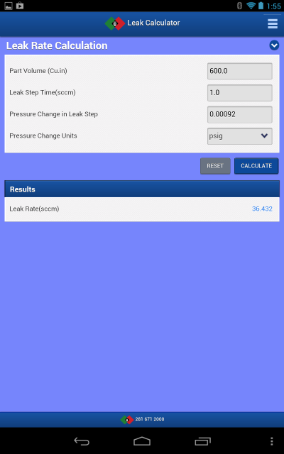 Leak Rate Calculator | Uson LP | Leak Testing Resources & Solutions